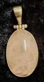 925 Sterling Silver Rose Quartz Pendant