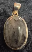 925 Sterling Silver Black Rutilated Quartz Pendant