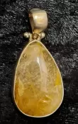925 Sterling Silver Golden Rutilated Quartz Pendant
