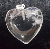 Clear Quartz Puffy Heart Pendant with 925 Sterling Silver Bail