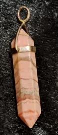 Rhodochrosite Pencil Pendant with a Sterling Silver Bail