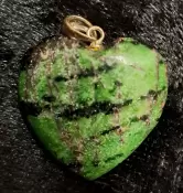 Ruby in Zoisite Heart Pendant with Sterling Silver Bail 