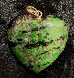 Ruby in Zoisite Heart Pendant with Sterling Silver Bail 