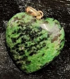 Ruby in Zoisite Heart Pendant with Sterling Silver Bail 