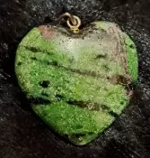Ruby in Zoisite Heart Pendant with Sterling Silver Bail 
