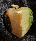 Sardonyx Puffy Heart Pendant with a Sterling Silver Bail