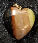 Sardonyx Puffy Heart Pendant with a Sterling Silver Bail