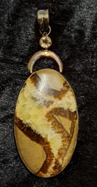 925 Sterling Silver Septarian Pendant