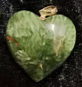 Seraphinite Puffy Heart Pendant with Sterling Silver Bail
