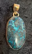 925 Sterling Silver Shattuckite Pendant