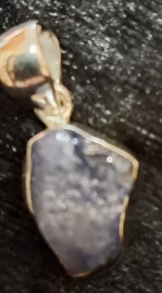 925 Sterling Silver Rough Tanzanite Pendant