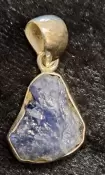 925 Sterling Silver Rough Tanzanite Pendant