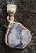925 Sterling Silver Rough Tanzanite Pendant