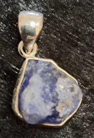 925 Sterling Silver Rough Tanzanite Pendant