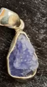 925 Sterling Silver Rough Tanzanite Pendant