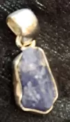 925 Sterling Silver Rough Tanzanite Pendant
