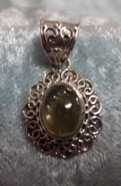 Sterling Silver Green Tourmaline Pendant