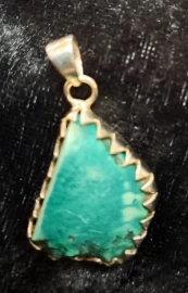 925 Sterling Silver Turquoise Pendant (Tibetan)