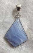 925 Sterling Silver Blue Lace Agate Pendant