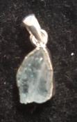 925 Sterling Silver Aquamarine Pendant