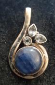 925 Sterling Silver Blue Kyanite & Blue Topaz Pendant