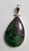 925 Sterling Silver Ruby in Zoisite Pendant