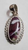 925 Sterling Silver Ruby in Zoisite Pendant