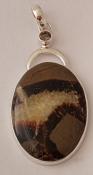 925 Sterling Silver Septarian Pendant