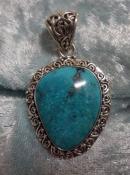 925 Sterling Silver Turquoise Pendant (Sleeping Beauty Mine - Arizona)
