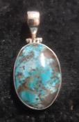 925 Sterling Silver Turquoise Pendant (Iran)