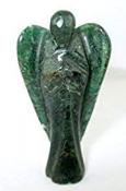 Green Mica Zade Angel Carving - 5cm (2 inch)