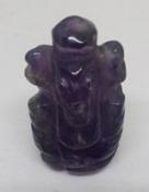 Small Hand Carved Amethyst Ganesh (Elephant God) - 2.5cm (1 inch)