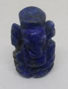Small Hand Carved Lapis Lazuli Ganesh (Elephant God) - 2.5cm (1 inch)