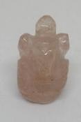 Small Hand Carved Rose Quartz Ganesh (Elephant God) - 2.5cm (1 inch)
