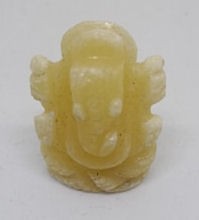 Small Hand Carved Yellow Aventurine Ganesh (Elephant God) - 2.5cm (1 inch)