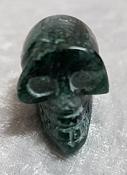 Small Hand Carved Green Mica Zade Skull