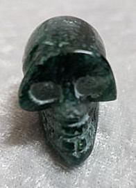 Small Hand Carved Green Mica Zade Skull