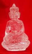 Hand Carved Clear Quartz Buddha