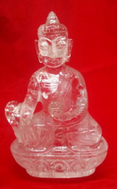 Hand Carved Clear Quartz Buddha