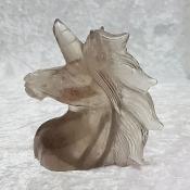 11cm Hand Carved Smoky Quartz Unicorn