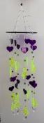 Green Teddy Bear, Purple Heart & Crystal Drops Mobile - Protection