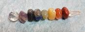 Chakra Tumble Stones Healing Wand with Crystal Quartz Sphere & Point