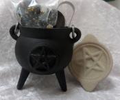 Pentagram Cauldron  - Resin Incense Starter Kit