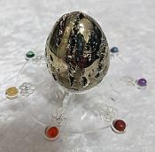 Polished Pyrite Egg with Crystals 