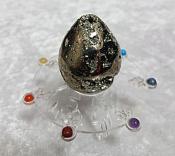 Polished Pyrite Egg with Crystals 