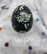 Black Chinese Writing Stone Egg