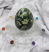 Green Chinese Writing Stone Egg