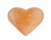 7cm Puffy Peach Selenite Heart