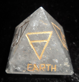 Four (4) Element Clear Quartz Pyramid