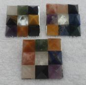 Set of Nine (9) Gemstone Pyramid Plate